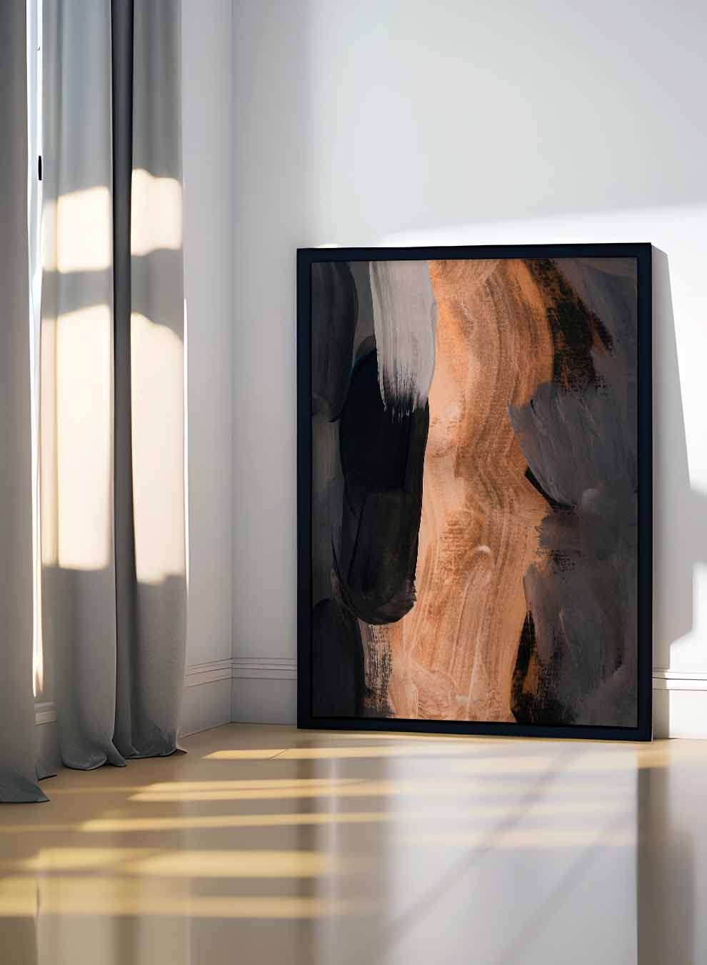 Canvas Wall Art Stretched Over Wooden Frame with Black Floating Frame Paintings & Pictures| LOWHA