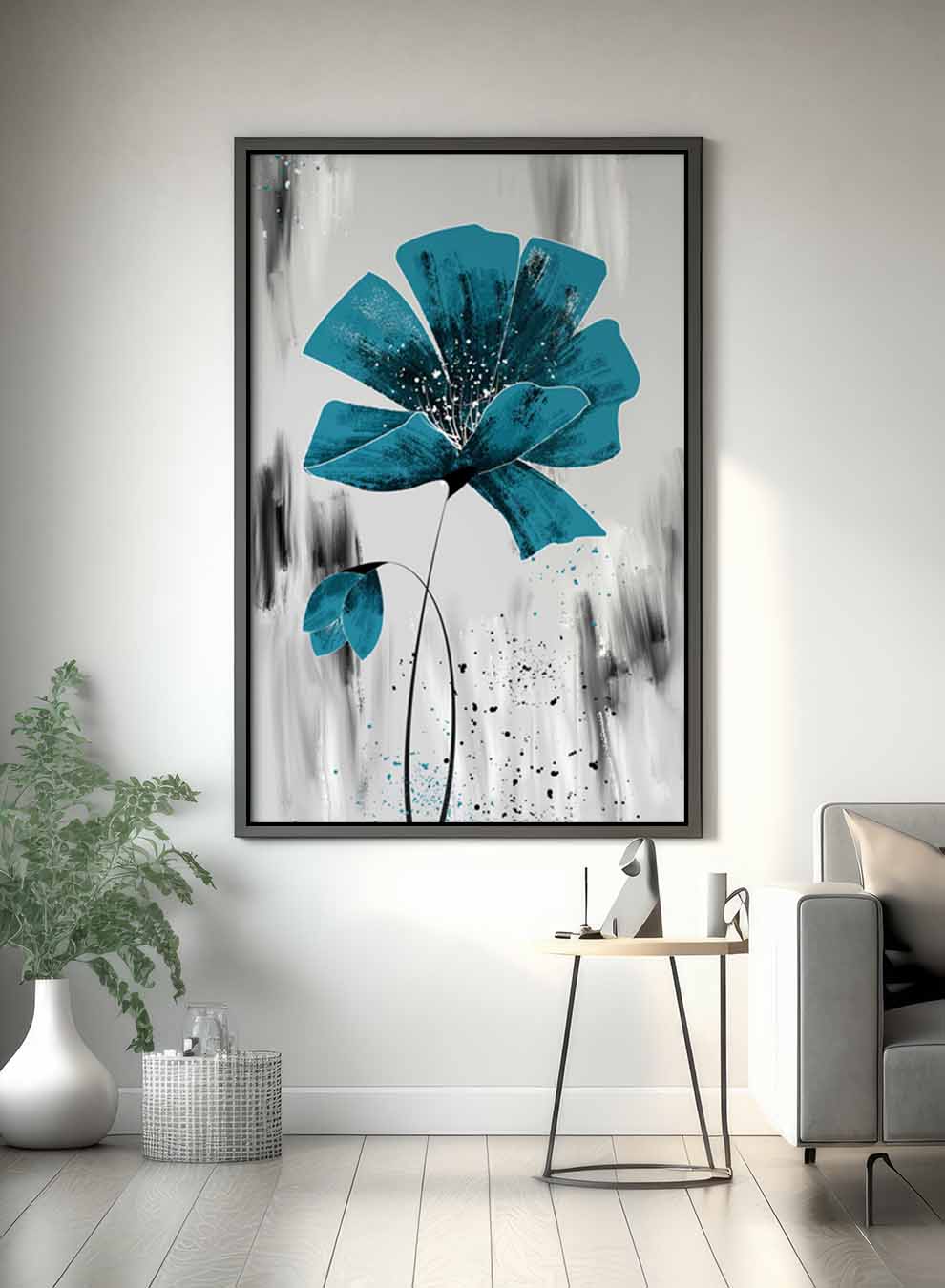 Canvas Wall Art Stretched Over Wooden Frame with Black Floating Frame Paintings & Pictures| LOWHA