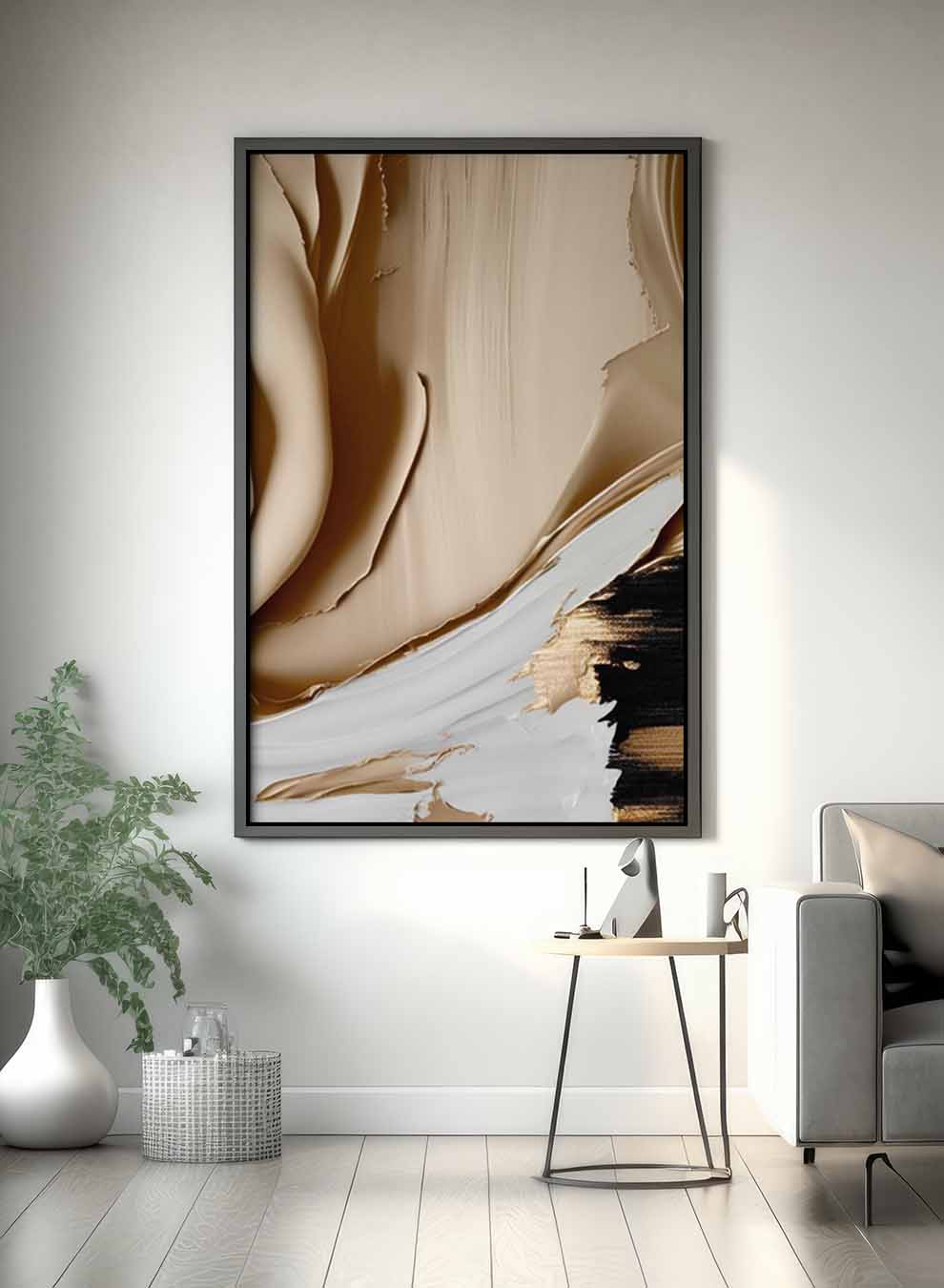Canvas Wall Art Stretched Over Wooden Frame with Black Floating Frame Paintings & Pictures| LOWHA