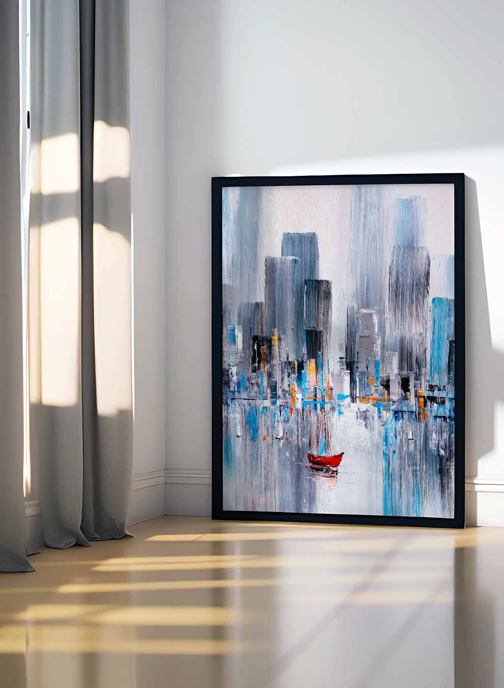 Canvas Wall Art Stretched Over Wooden Frame with Black Floating Frame Paintings & Pictures| LOWHA