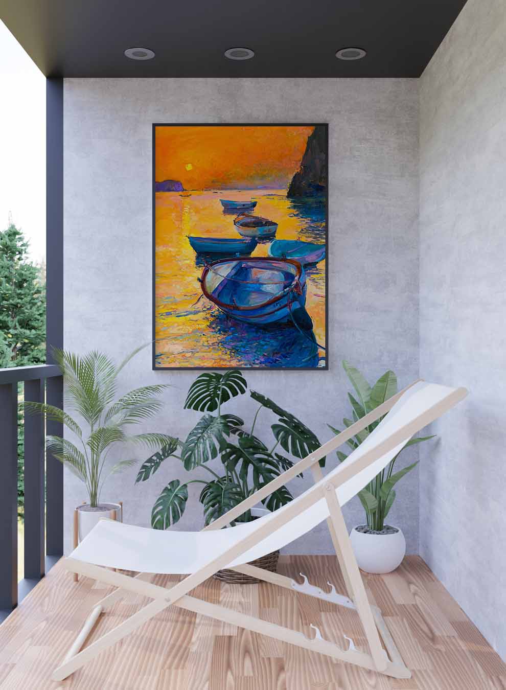 Canvas Wall Art Stretched Over Wooden Frame with Black Floating Frame Paintings & Pictures| LOWHA
