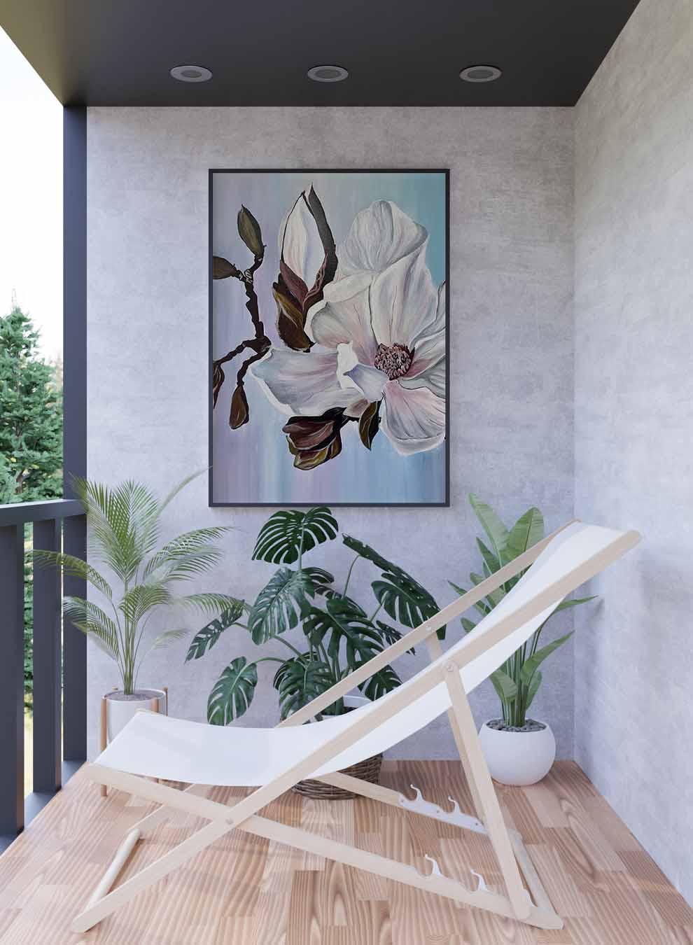 Canvas Wall Art Stretched Over Wooden Frame with Black Floating Frame Paintings & Pictures| LOWHA