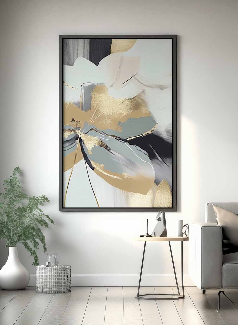 Canvas Wall Art Stretched Over Wooden Frame with Black Floating Frame Paintings & Pictures| LOWHA