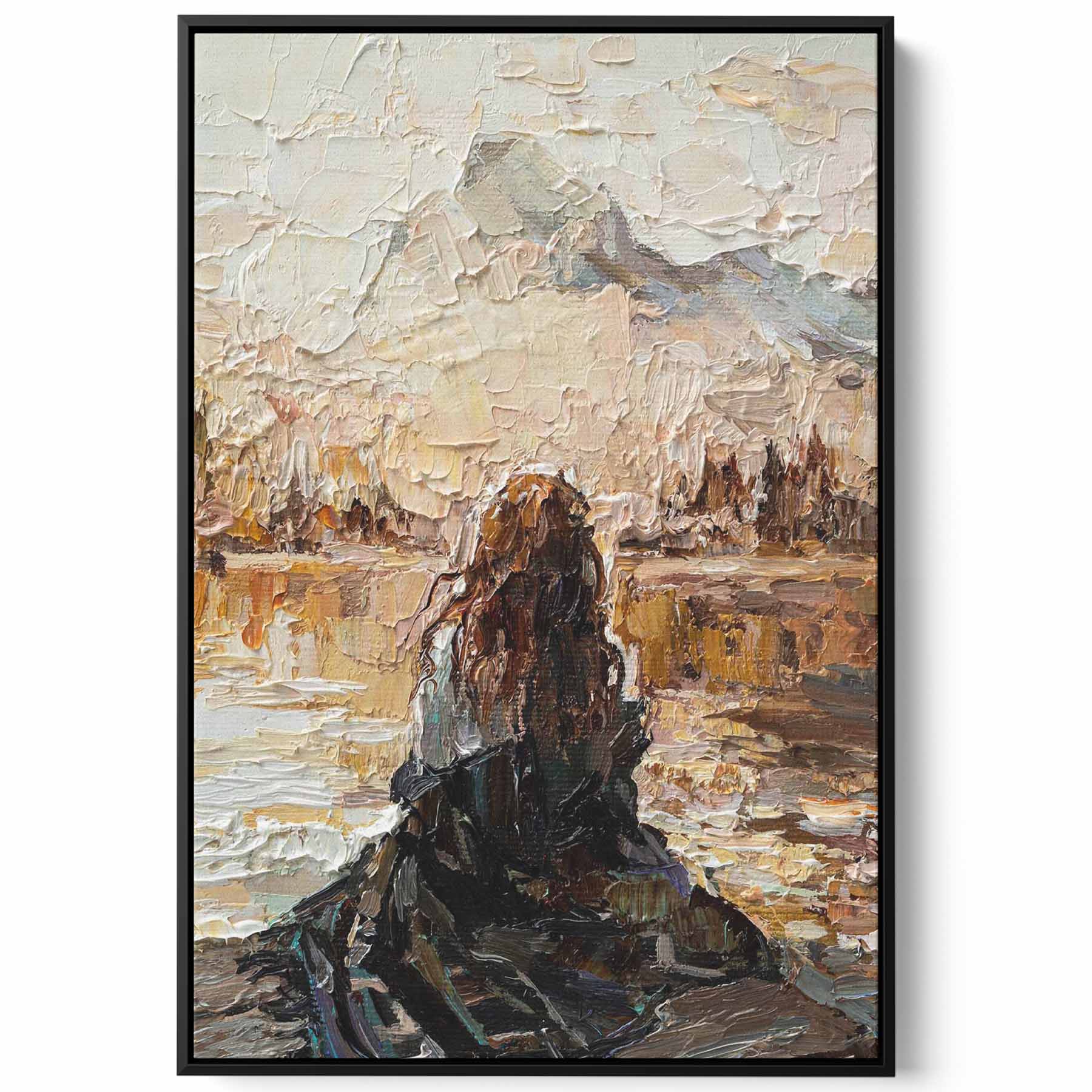 Canvas Wall Art Stretched Over Wooden Frame with Black Floating Frame Paintings & Pictures| LOWHA