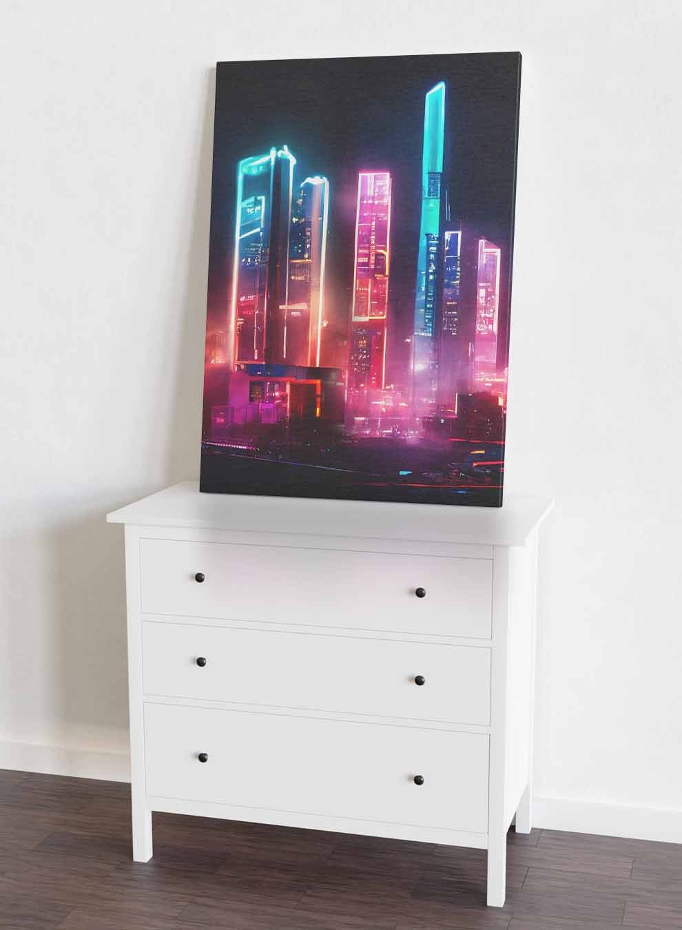 Canvas Wall Art Stretched Over Wooden Frame with Black Floating Frame Paintings & Pictures| LOWHA