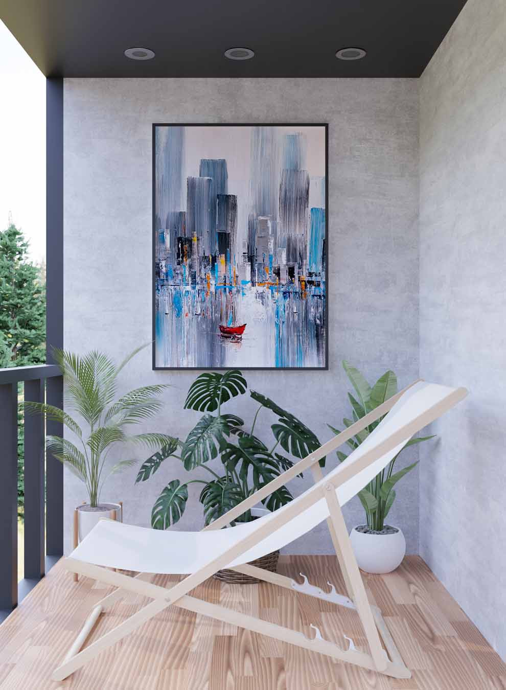 Canvas Wall Art Stretched Over Wooden Frame with Black Floating Frame Paintings & Pictures| LOWHA