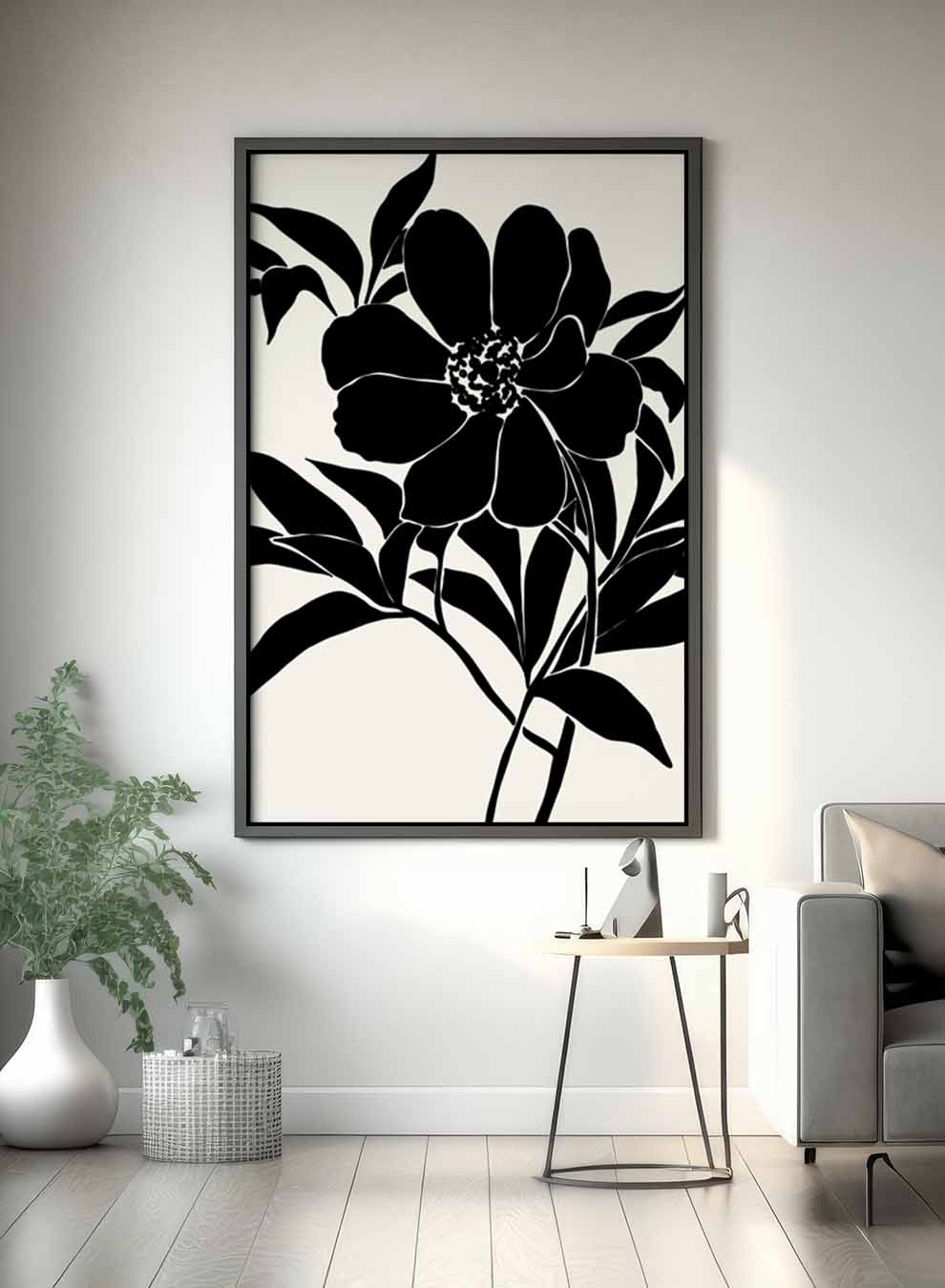 Canvas Wall Art Stretched Over Wooden Frame with Black Floating Frame Paintings & Pictures| LOWHA