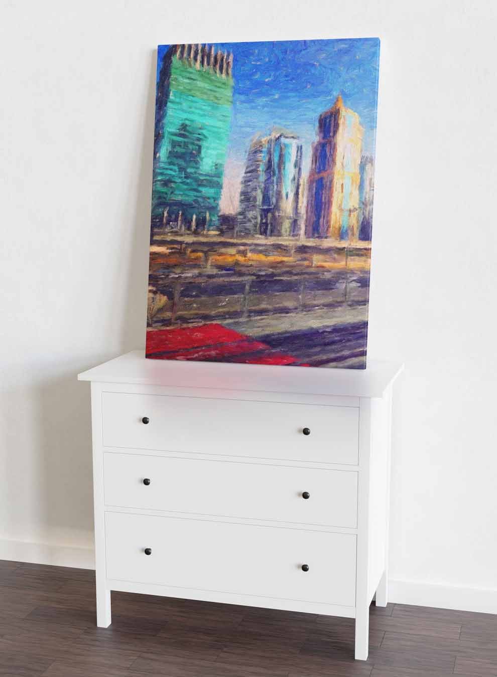 Canvas Wall Art Stretched Over Wooden Frame with Black Floating Frame Paintings & Pictures| LOWHA
