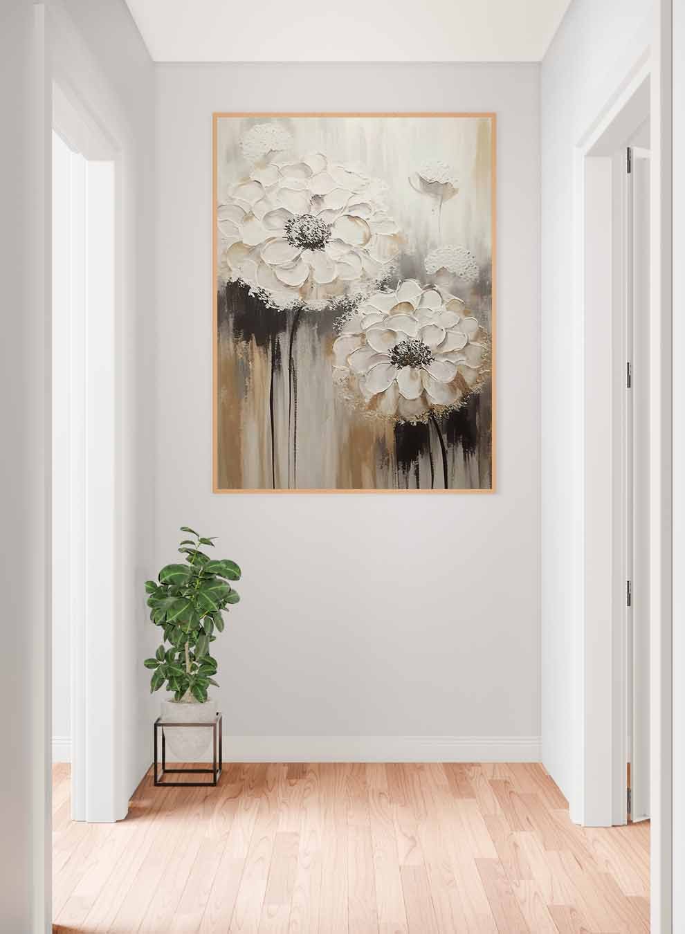 Canvas Wall Art Stretched Over Wooden Frame with Black Floating Frame Paintings & Pictures| LOWHA