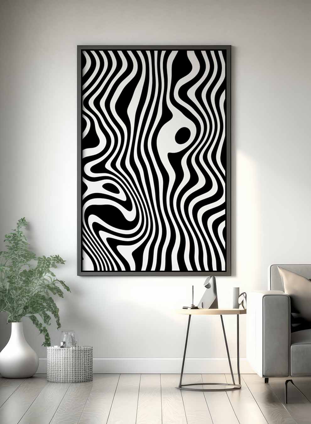 Canvas Wall Art Stretched Over Wooden Frame with Black Floating Frame Paintings & Pictures| LOWHA