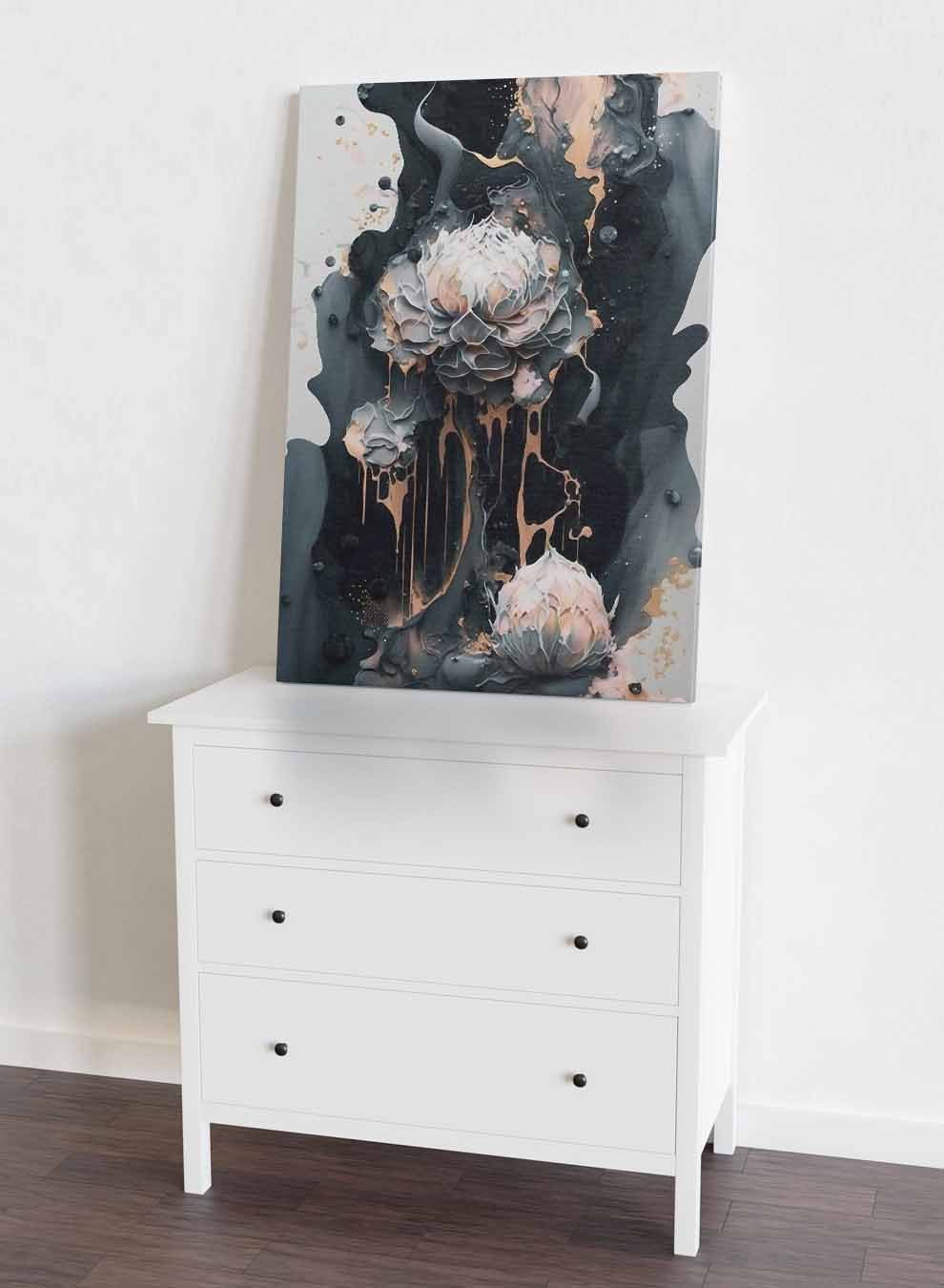 Canvas Wall Art Stretched Over Wooden Frame with Black Floating Frame Paintings & Pictures| LOWHA