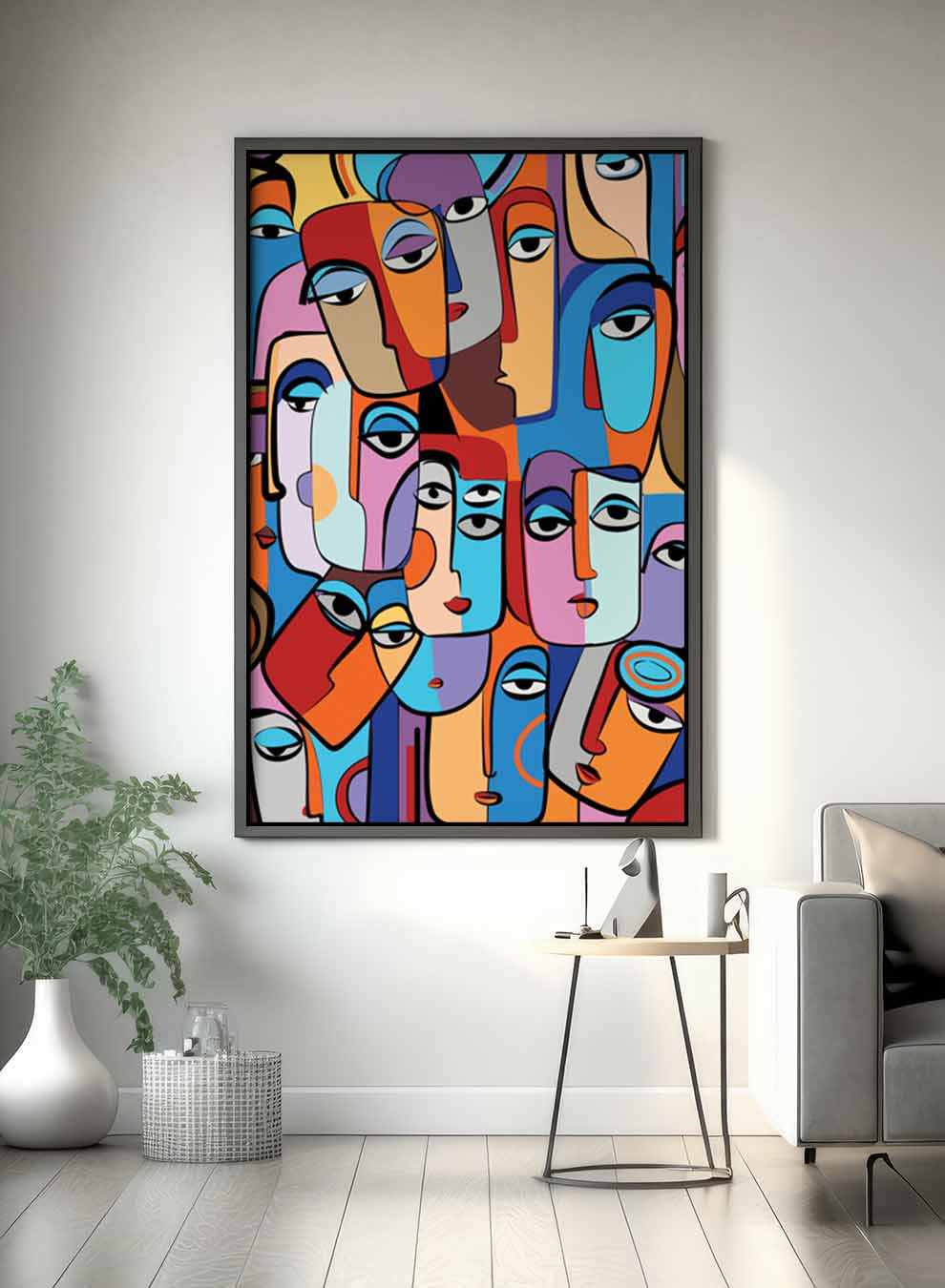Canvas Wall Art Stretched Over Wooden Frame with Black Floating Frame Paintings & Pictures| LOWHA