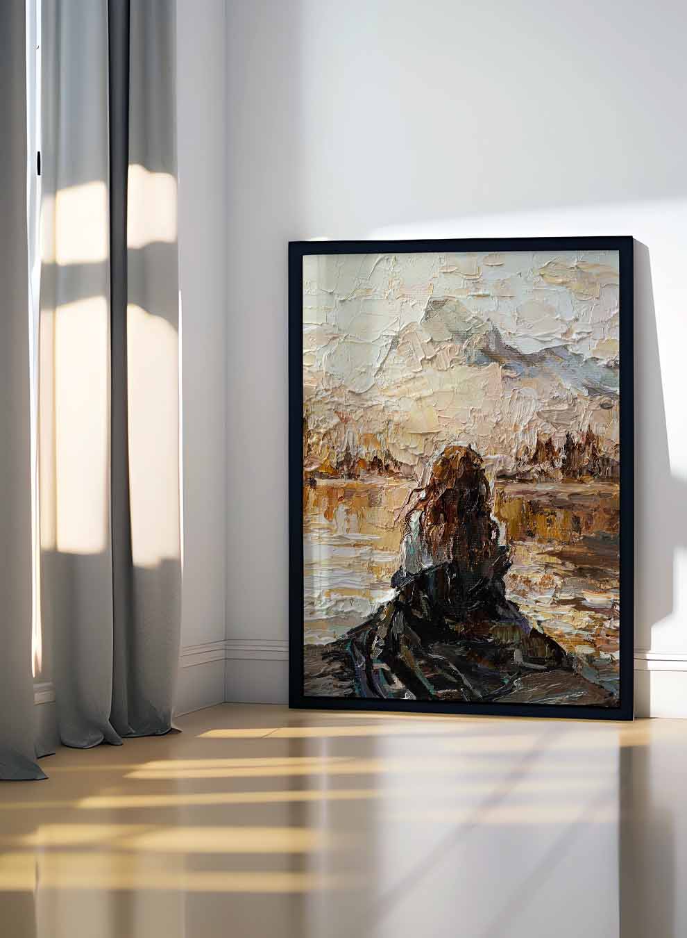 Canvas Wall Art Stretched Over Wooden Frame with Black Floating Frame Paintings & Pictures| LOWHA