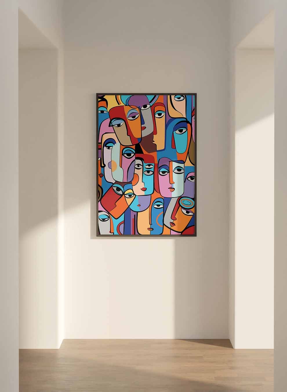 Canvas Wall Art Stretched Over Wooden Frame with Black Floating Frame Paintings & Pictures| LOWHA