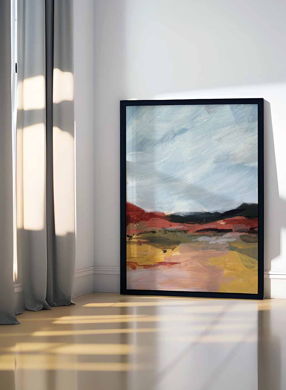 Canvas Wall Art Stretched Over Wooden Frame with Black Floating Frame Paintings & Pictures| LOWHA