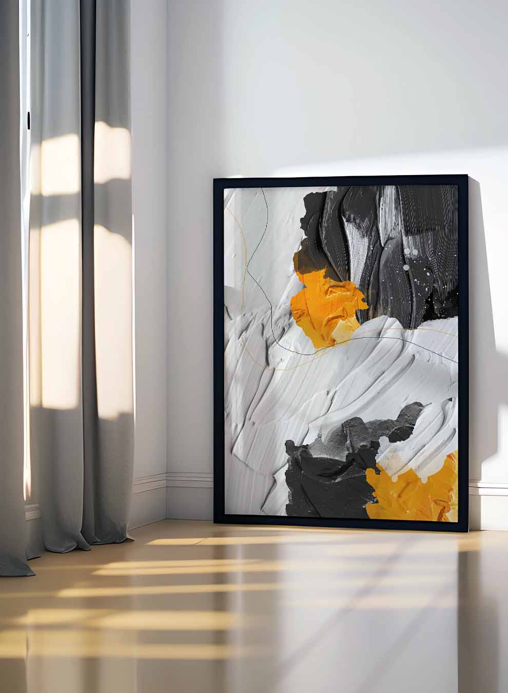 Canvas Wall Art Stretched Over Wooden Frame with Black Floating Frame Paintings & Pictures| LOWHA