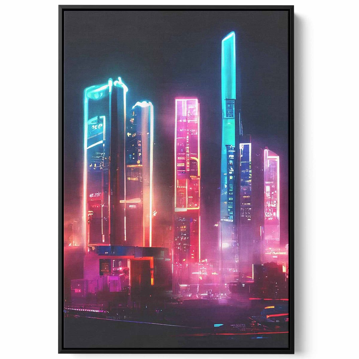 Canvas Wall Art Stretched Over Wooden Frame with Black Floating Frame Paintings & Pictures| LOWHA