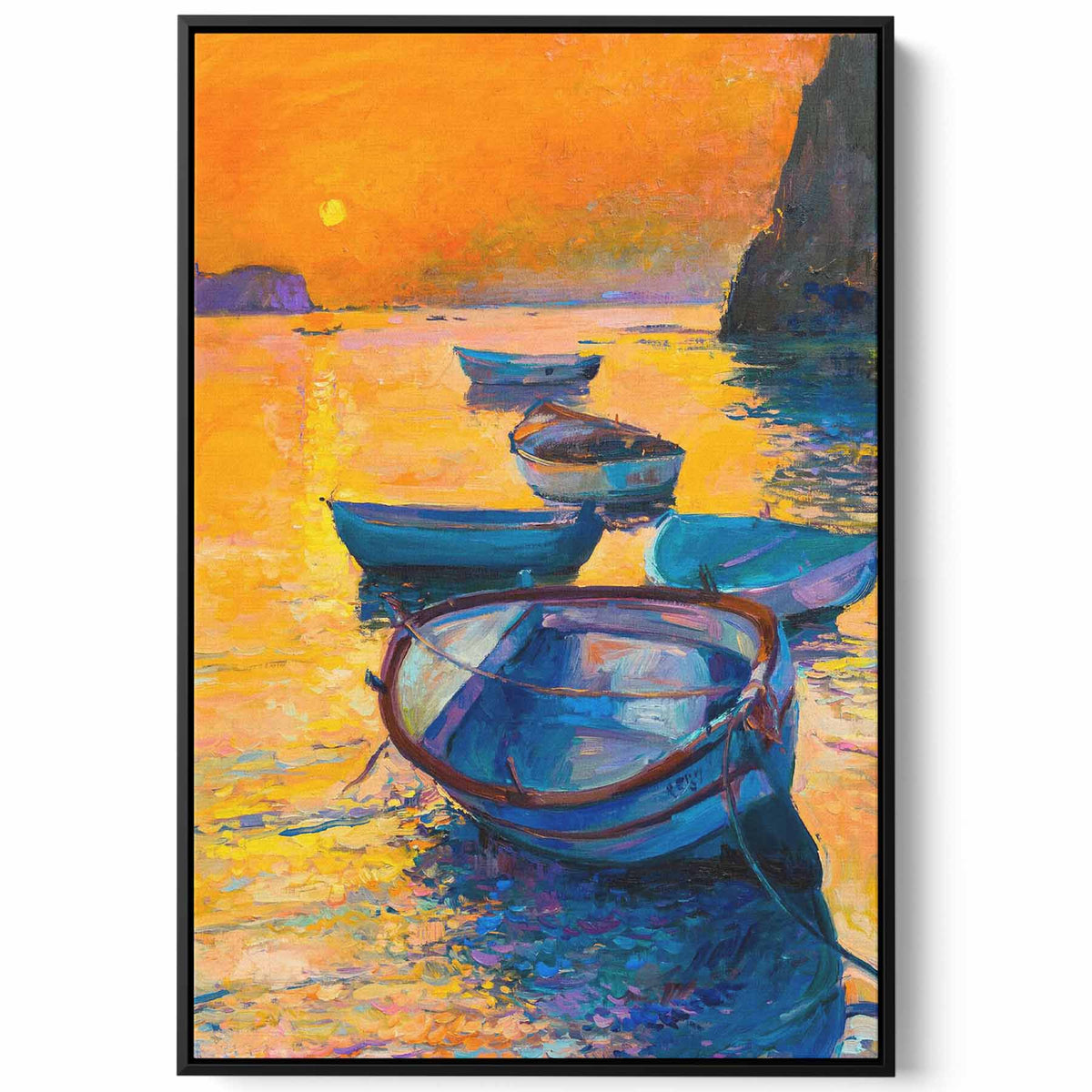 Canvas Wall Art Stretched Over Wooden Frame with Black Floating Frame Paintings & Pictures| LOWHA