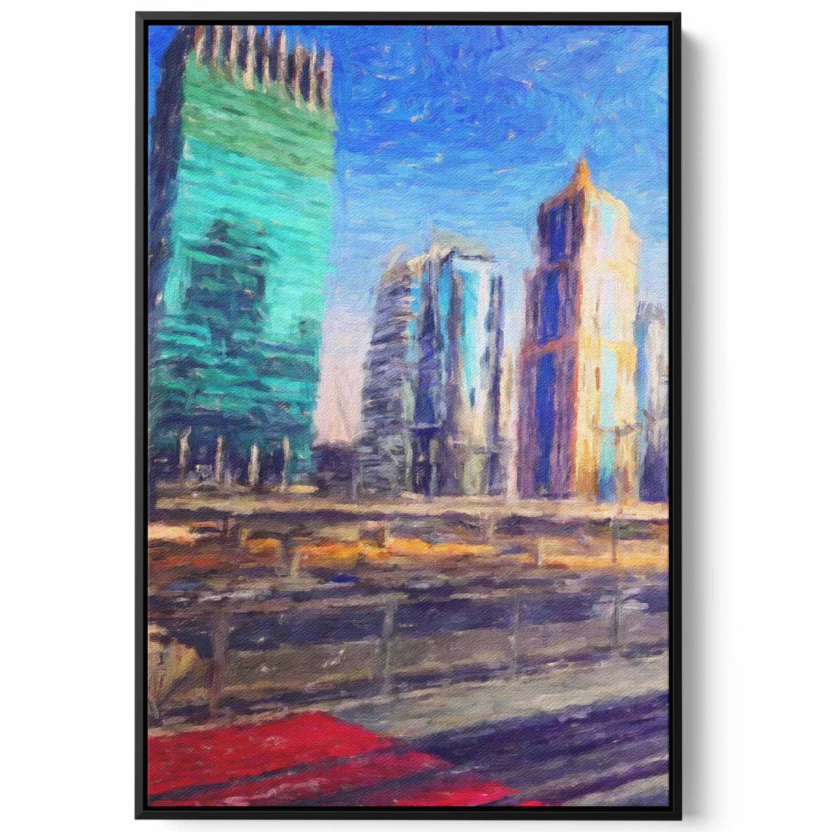 Canvas Wall Art Stretched Over Wooden Frame with Black Floating Frame Paintings & Pictures| LOWHA