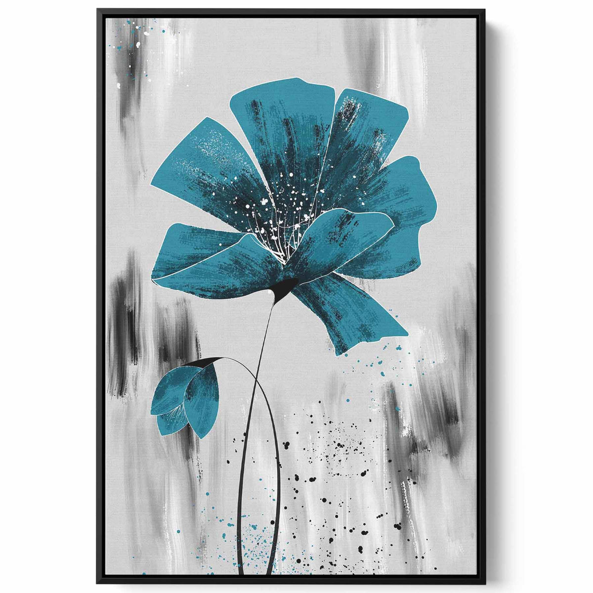 Canvas Wall Art Stretched Over Wooden Frame with Black Floating Frame Paintings & Pictures| LOWHA