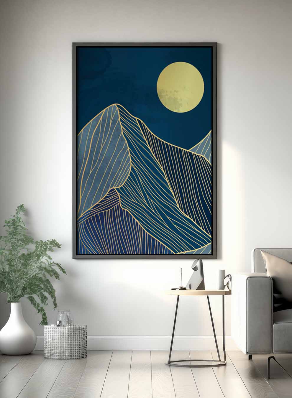 Canvas Wall Art Stretched Over Wooden Frame with Black Floating Frame Paintings & Pictures| LOWHA