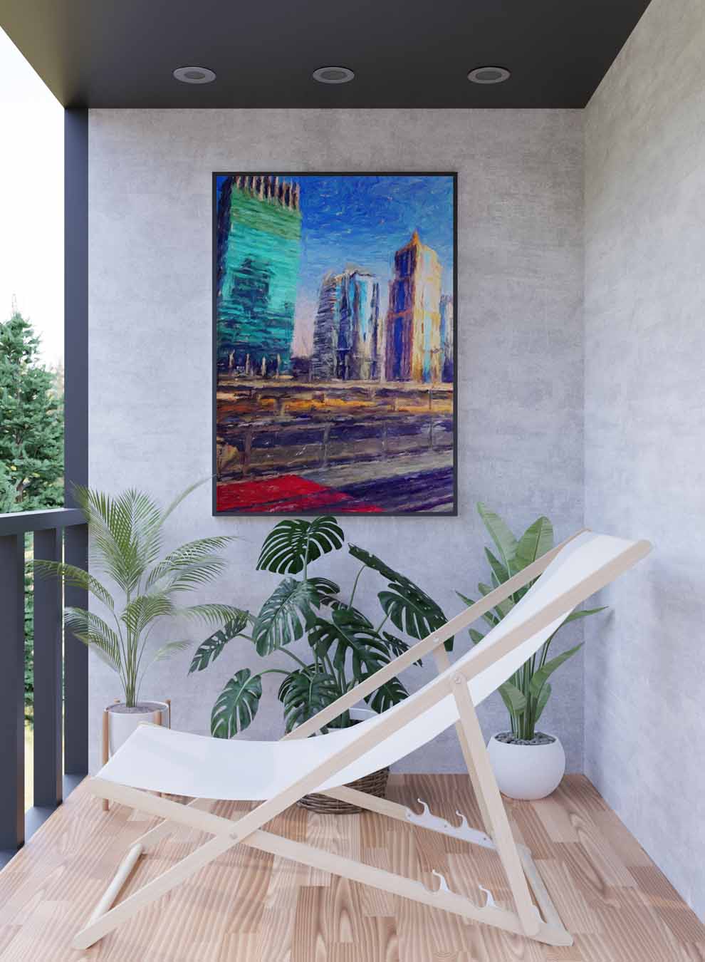 Canvas Wall Art Stretched Over Wooden Frame with Black Floating Frame Paintings & Pictures| LOWHA
