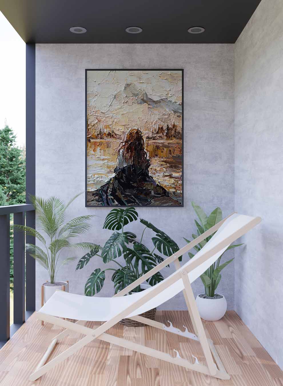 Canvas Wall Art Stretched Over Wooden Frame with Black Floating Frame Paintings & Pictures| LOWHA