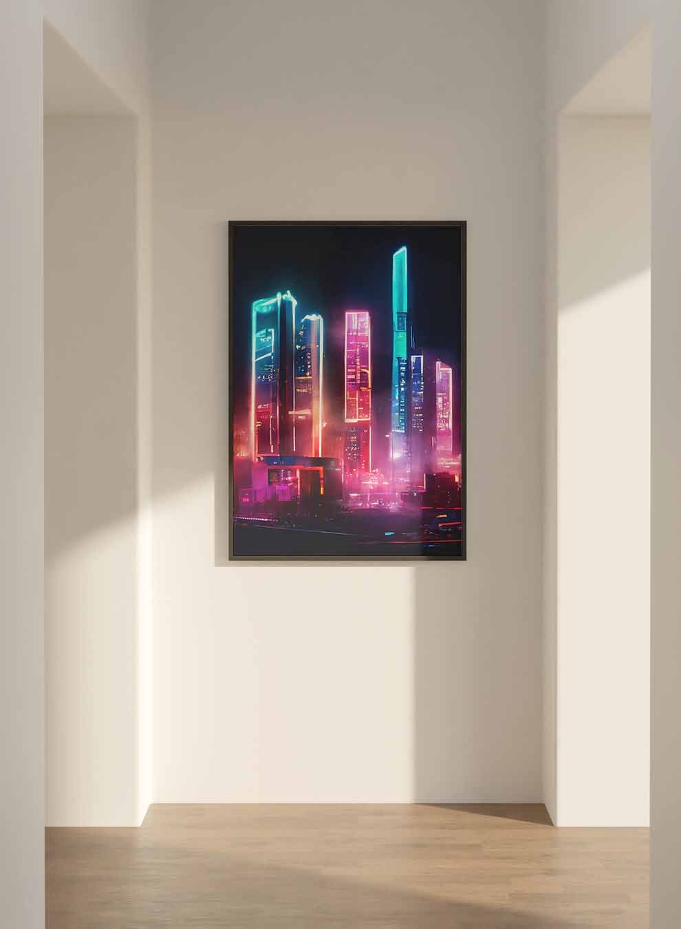 Canvas Wall Art Stretched Over Wooden Frame with Black Floating Frame Paintings & Pictures| LOWHA