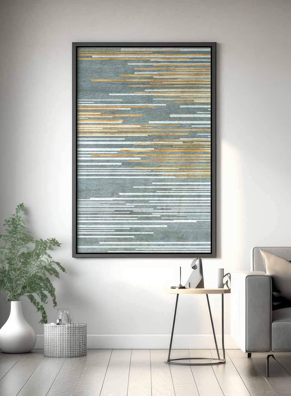 Canvas Wall Art Stretched Over Wooden Frame with Black Floating Frame Paintings & Pictures| LOWHA