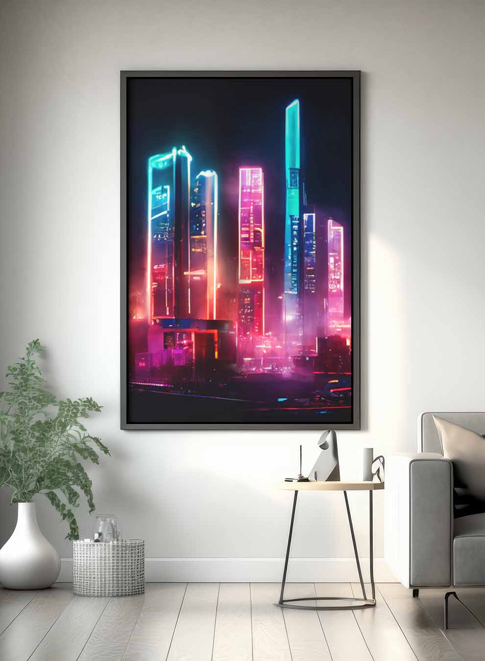 Canvas Wall Art Stretched Over Wooden Frame with Black Floating Frame Paintings & Pictures| LOWHA