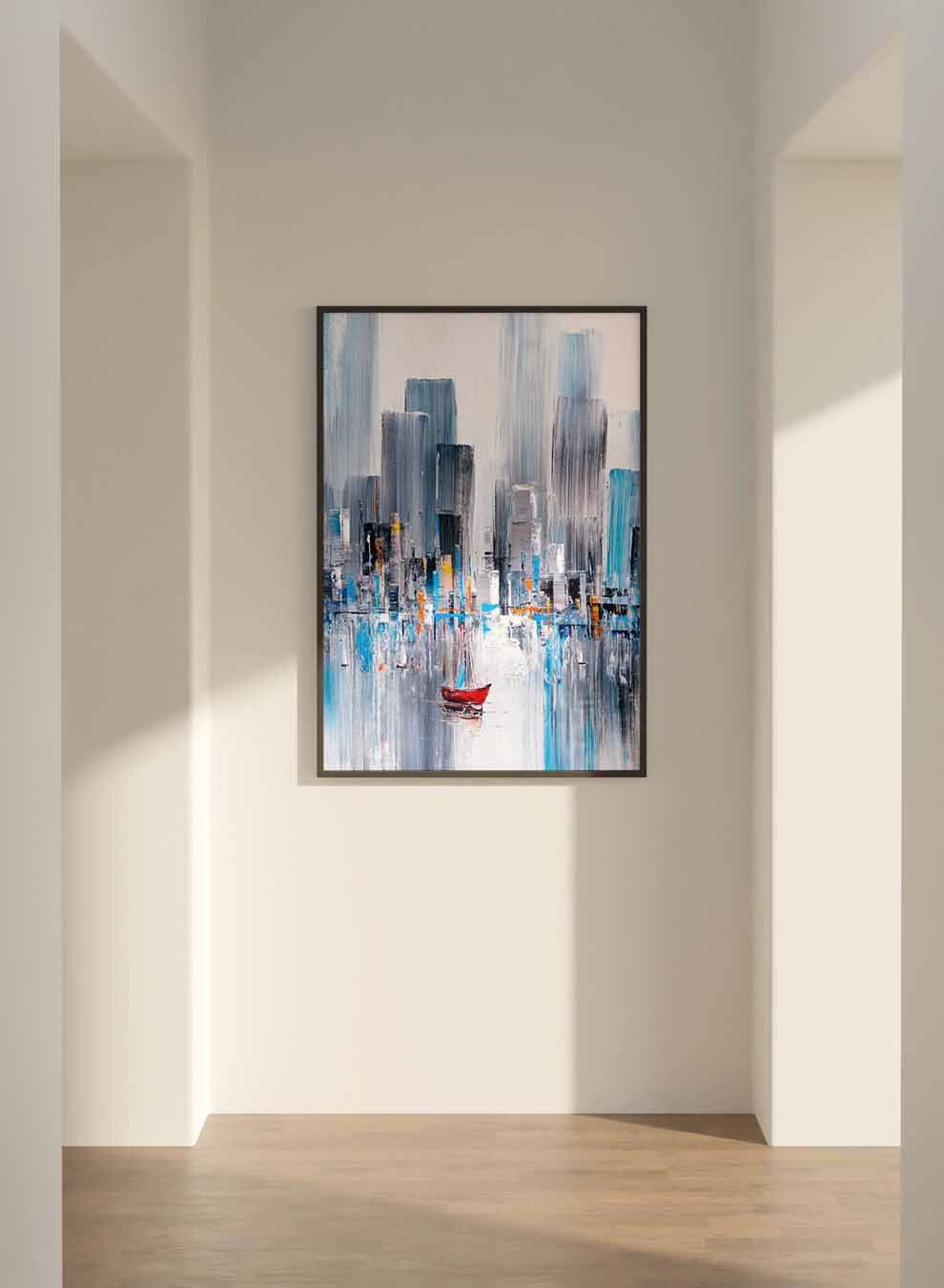 Canvas Wall Art Stretched Over Wooden Frame with Black Floating Frame Paintings & Pictures| LOWHA