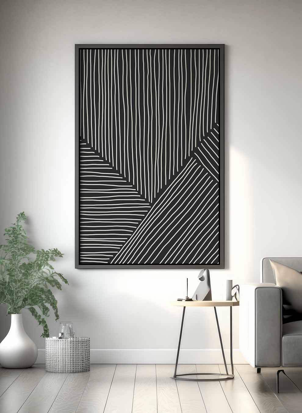 Canvas Wall Art Stretched Over Wooden Frame with Black Floating Frame Paintings & Pictures| LOWHA