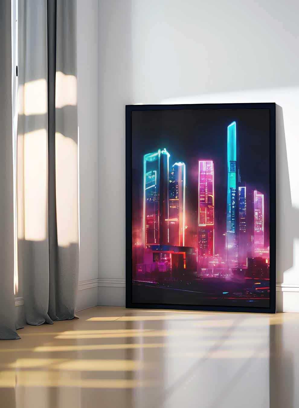 Canvas Wall Art Stretched Over Wooden Frame with Black Floating Frame Paintings & Pictures| LOWHA