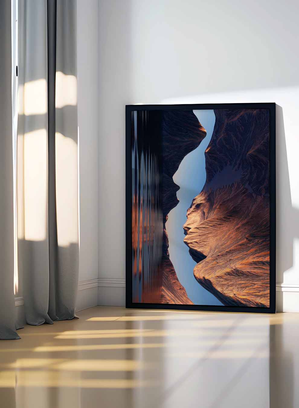 Canvas Wall Art Stretched Over Wooden Frame with Black Floating Frame Paintings & Pictures| LOWHA