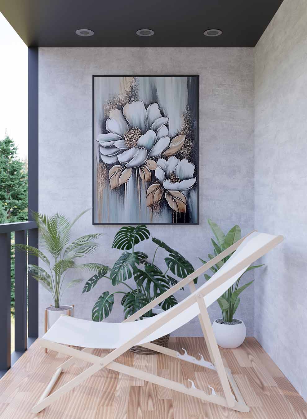 Canvas Wall Art Stretched Over Wooden Frame with Black Floating Frame Paintings & Pictures| LOWHA