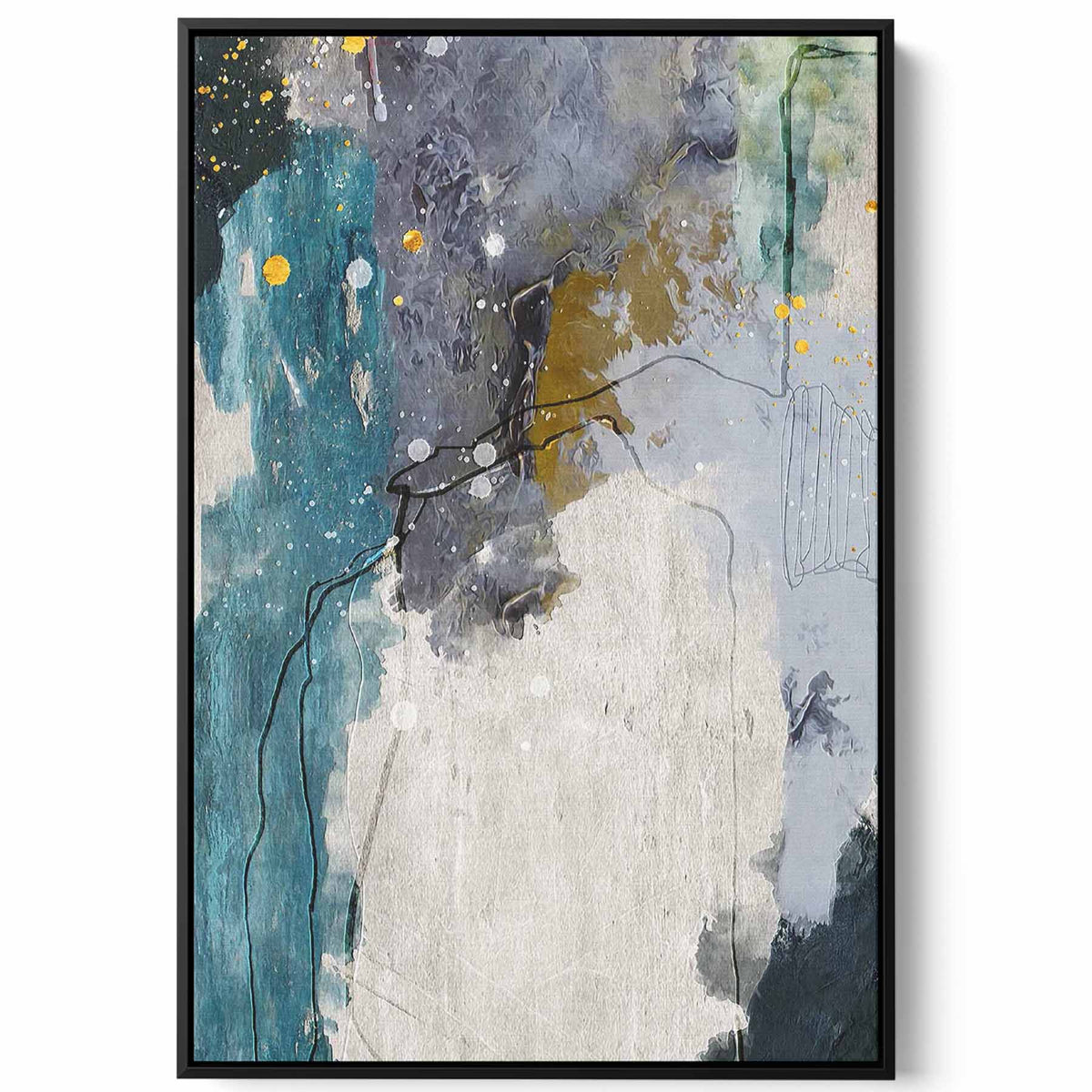 Canvas Wall Art Stretched Over Wooden Frame with Black Floating Frame Paintings & Pictures| LOWHA