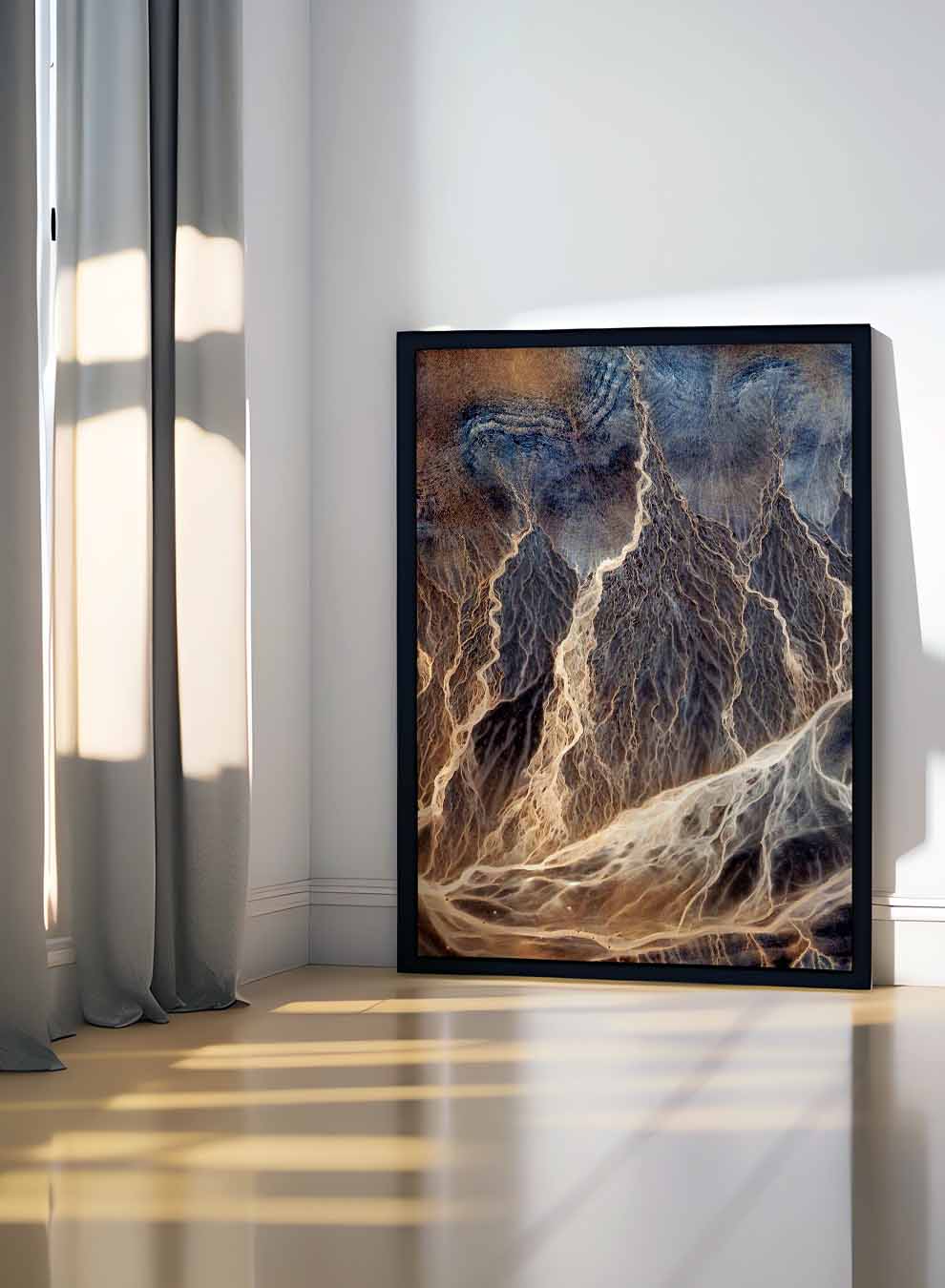 Canvas Wall Art Stretched Over Wooden Frame with Black Floating Frame Paintings & Pictures| LOWHA