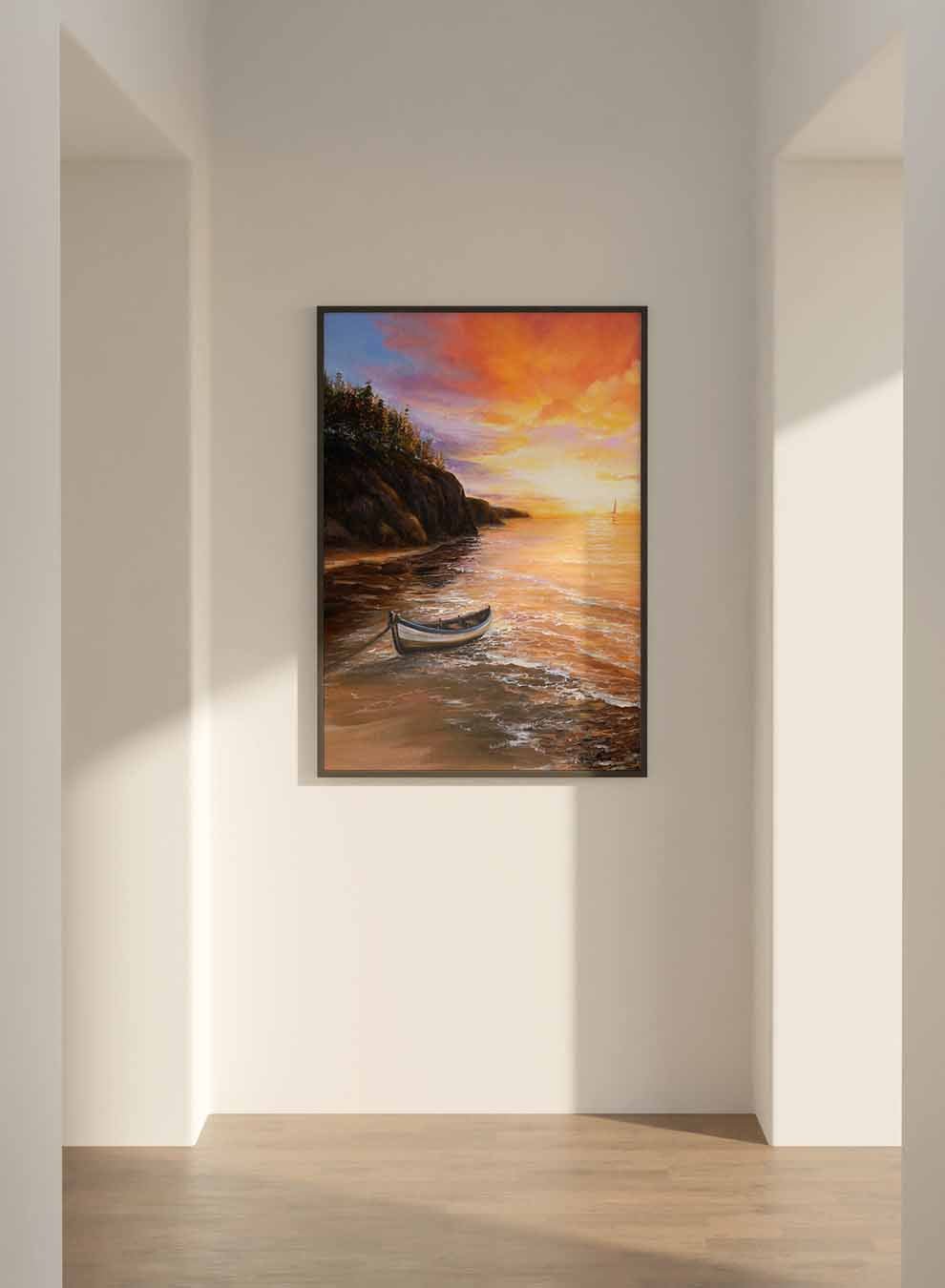 Canvas Wall Art Stretched Over Wooden Frame with Black Floating Frame Paintings & Pictures| LOWHA