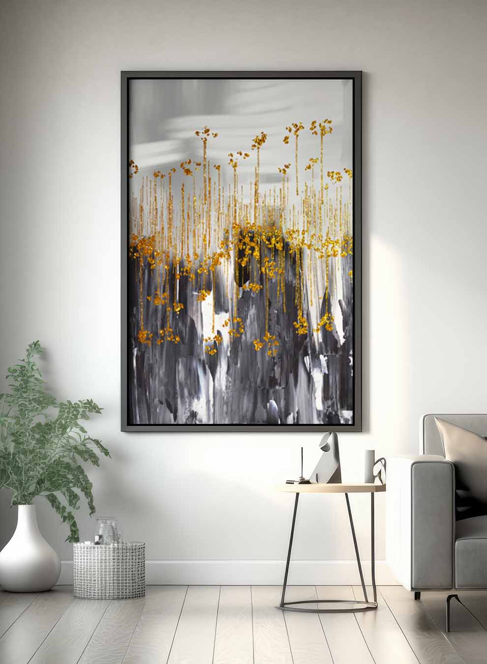 Canvas Wall Art Stretched Over Wooden Frame with Black Floating Frame Paintings & Pictures| LOWHA