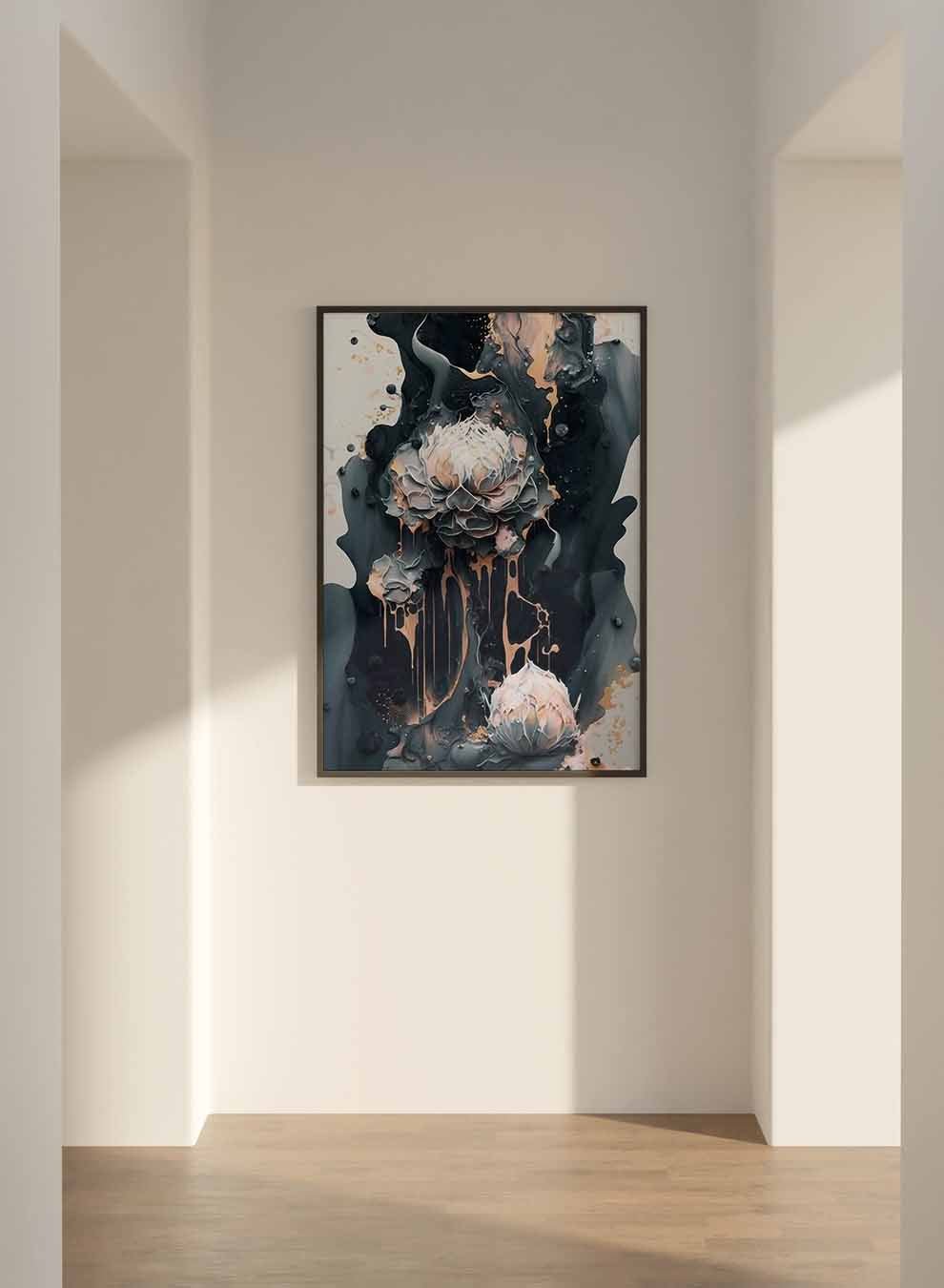Canvas Wall Art Stretched Over Wooden Frame with Black Floating Frame Paintings & Pictures| LOWHA
