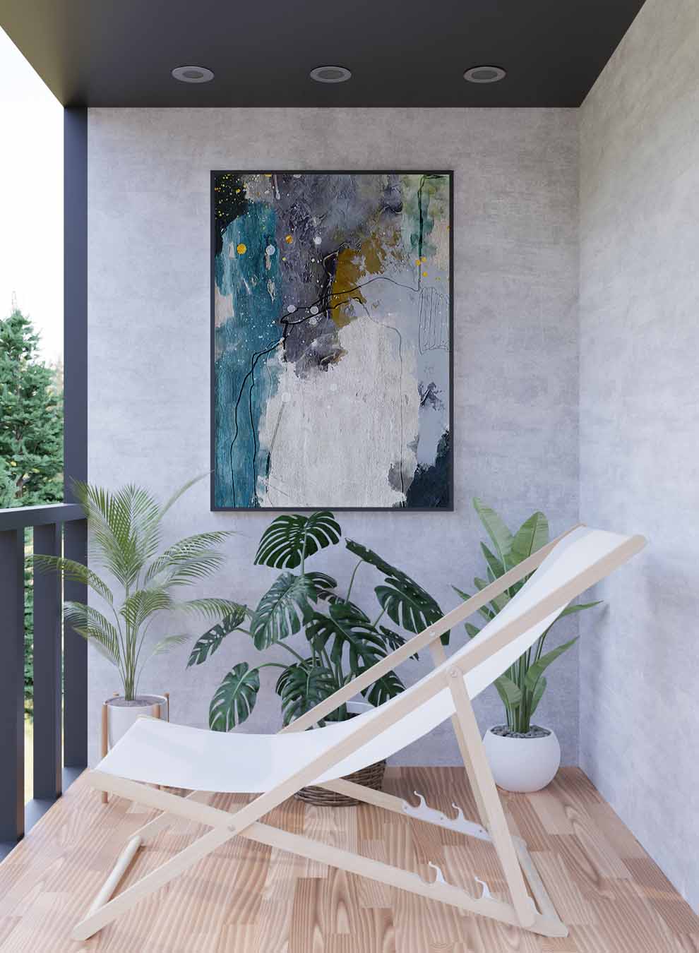 Canvas Wall Art Stretched Over Wooden Frame with Black Floating Frame Paintings & Pictures| LOWHA