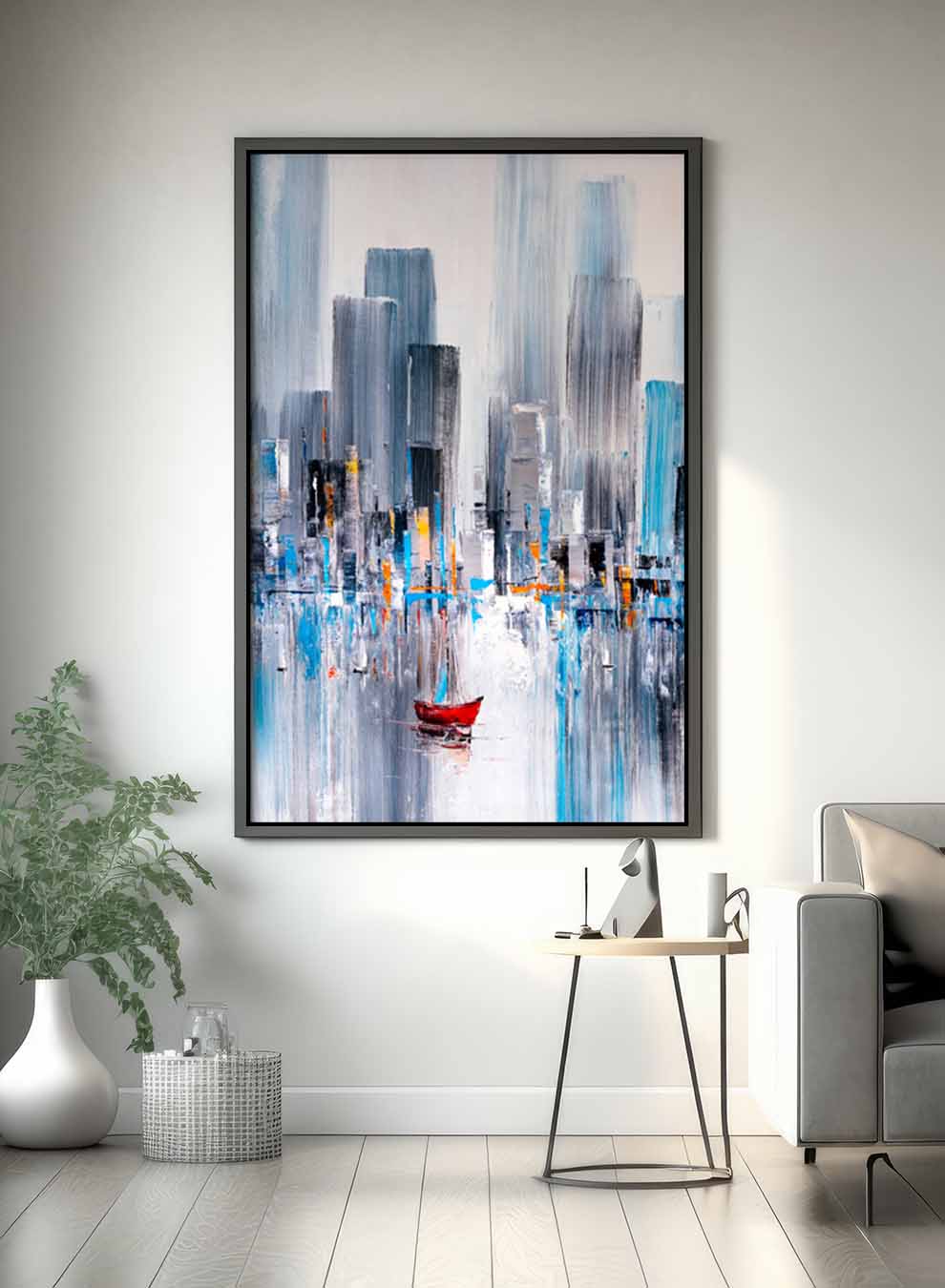 Canvas Wall Art Stretched Over Wooden Frame with Black Floating Frame Paintings & Pictures| LOWHA