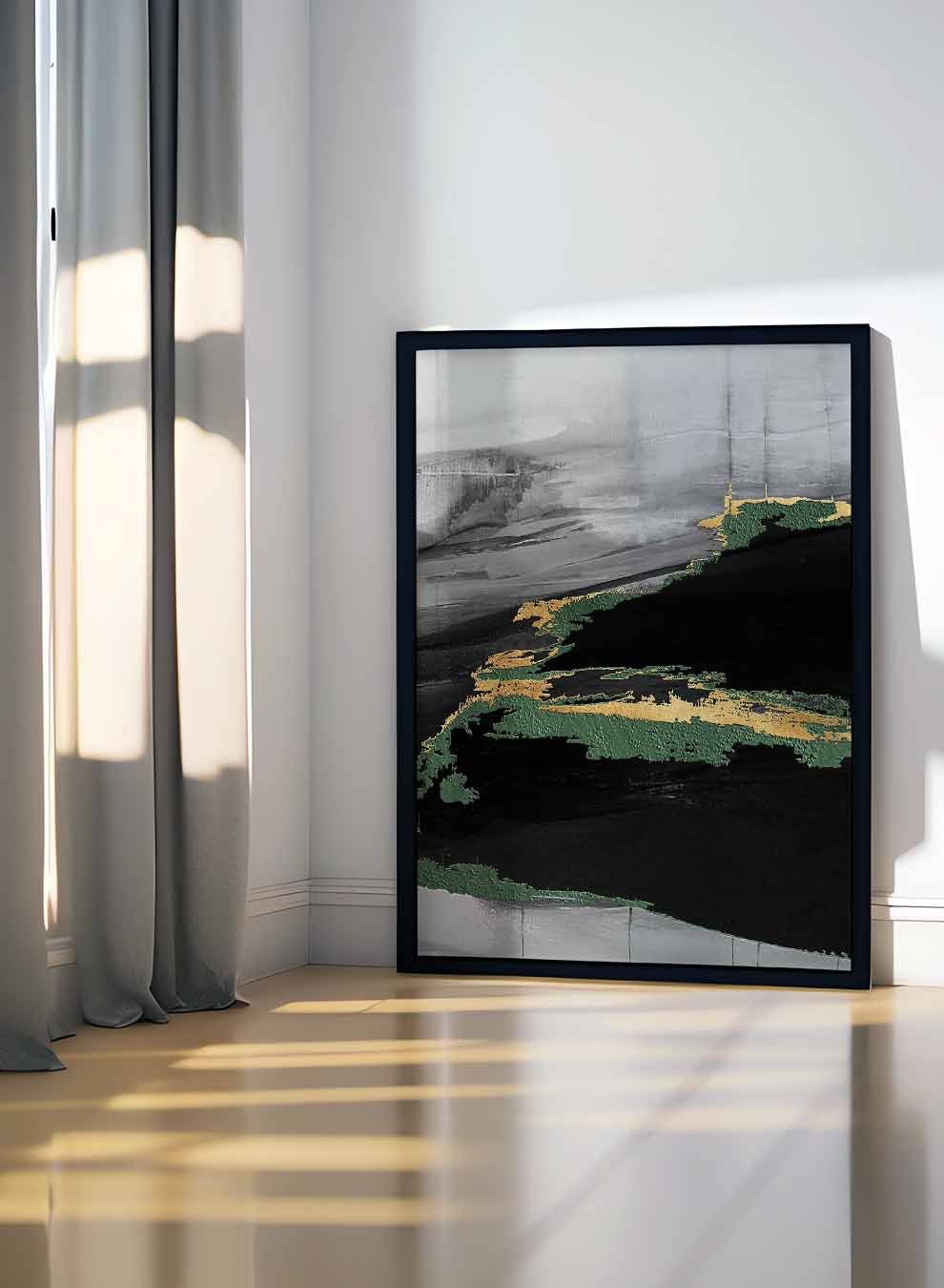 Canvas Wall Art Stretched Over Wooden Frame with Black Floating Frame Paintings & Pictures| LOWHA