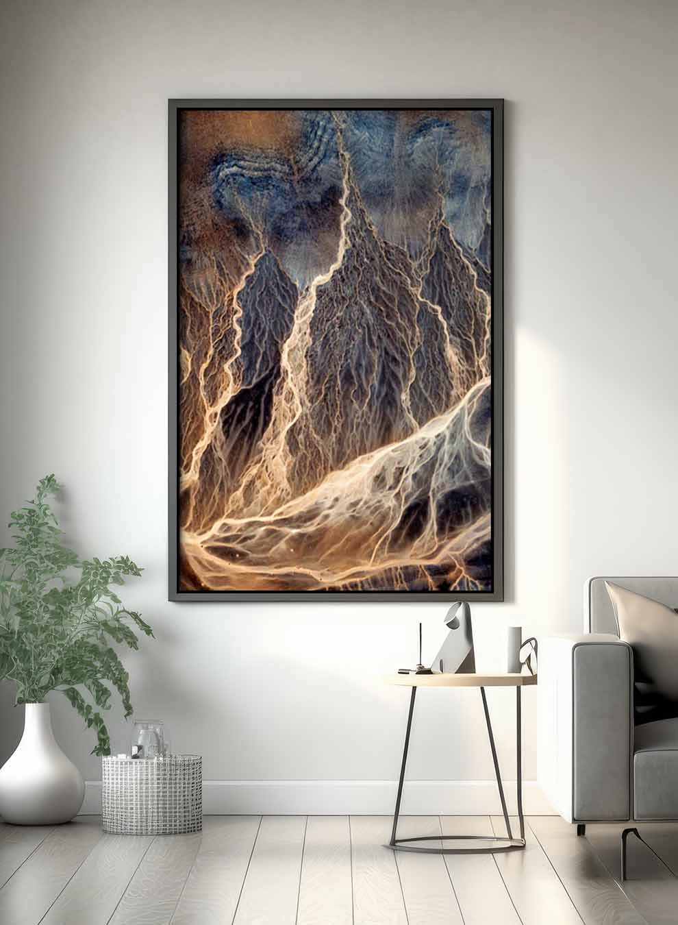 Canvas Wall Art Stretched Over Wooden Frame with Black Floating Frame Paintings & Pictures| LOWHA