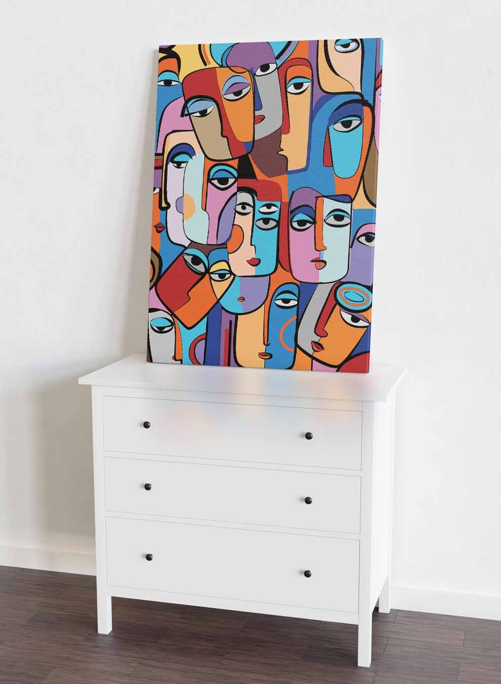 Canvas Wall Art Stretched Over Wooden Frame with Black Floating Frame Paintings & Pictures| LOWHA