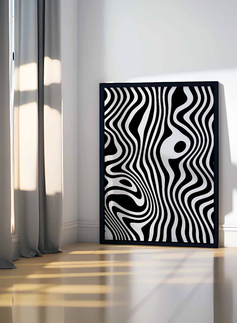 Canvas Wall Art Stretched Over Wooden Frame with Black Floating Frame Paintings & Pictures| LOWHA