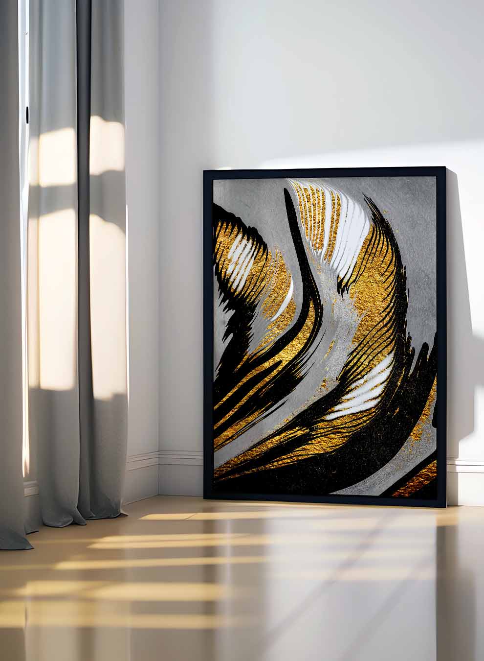 Canvas Wall Art Stretched Over Wooden Frame with Black Floating Frame Paintings & Pictures| LOWHA