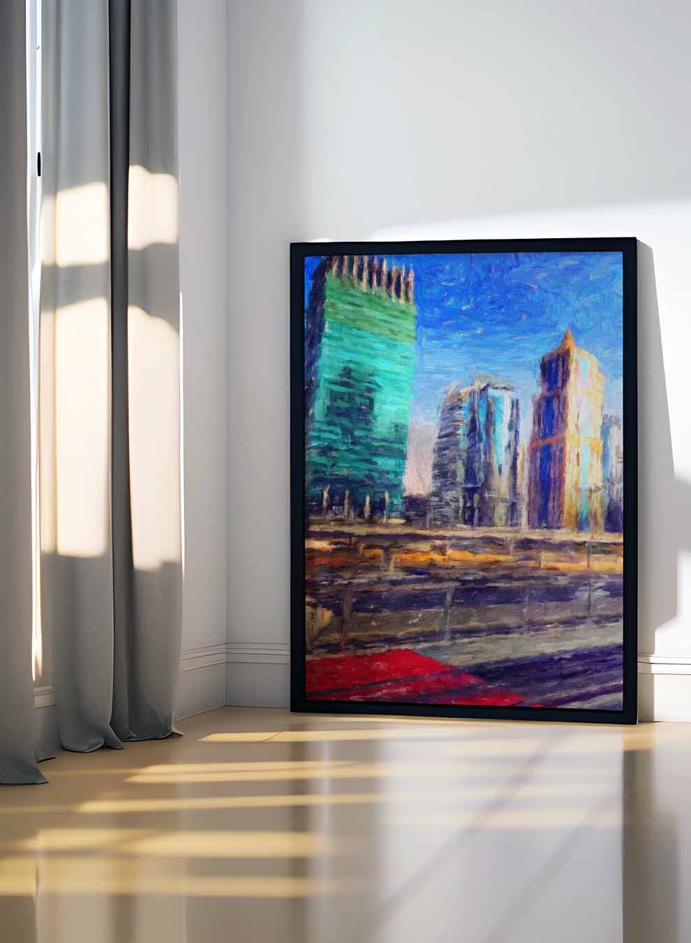 Canvas Wall Art Stretched Over Wooden Frame with Black Floating Frame Paintings & Pictures| LOWHA