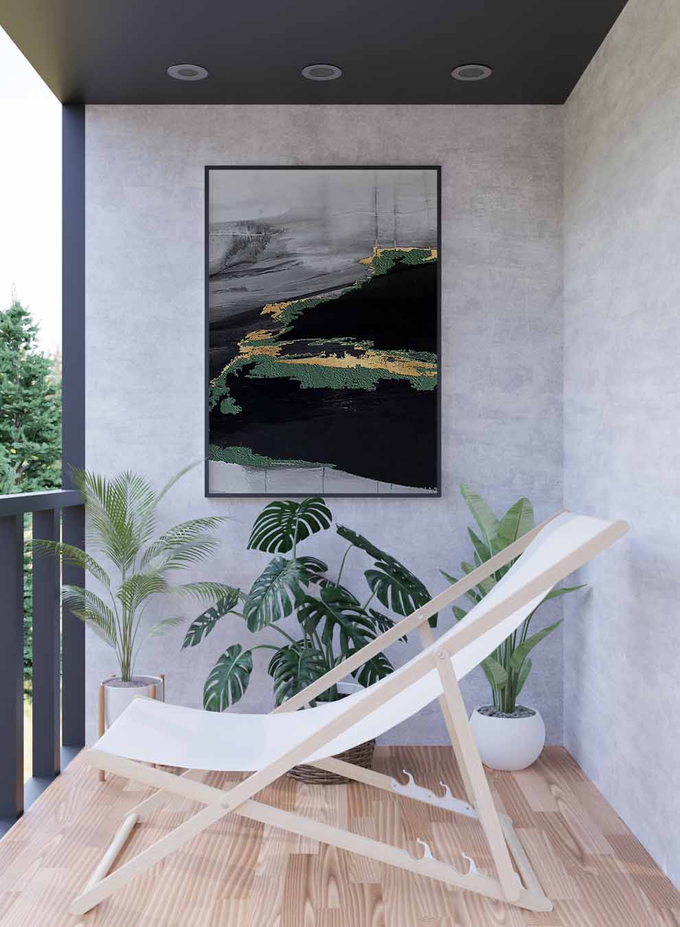 Canvas Wall Art Stretched Over Wooden Frame with Black Floating Frame Paintings & Pictures| LOWHA