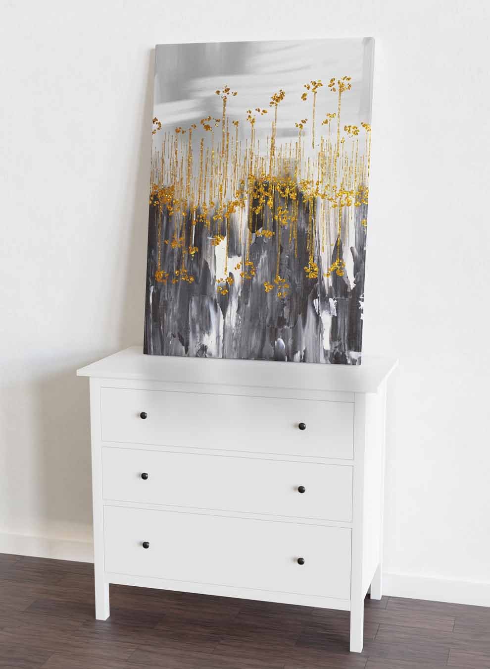 Canvas Wall Art Stretched Over Wooden Frame with Black Floating Frame Paintings & Pictures| LOWHA